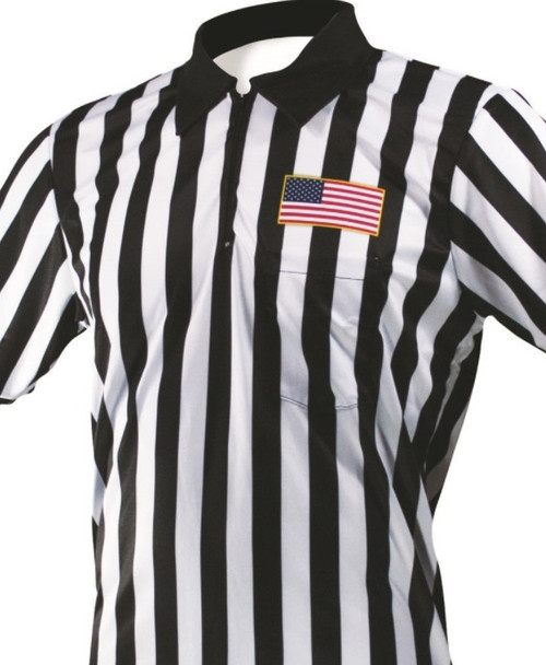 Smitty Dye Sublimated Short Sleeve Lacrosse Referee Shirt with Gold Flag