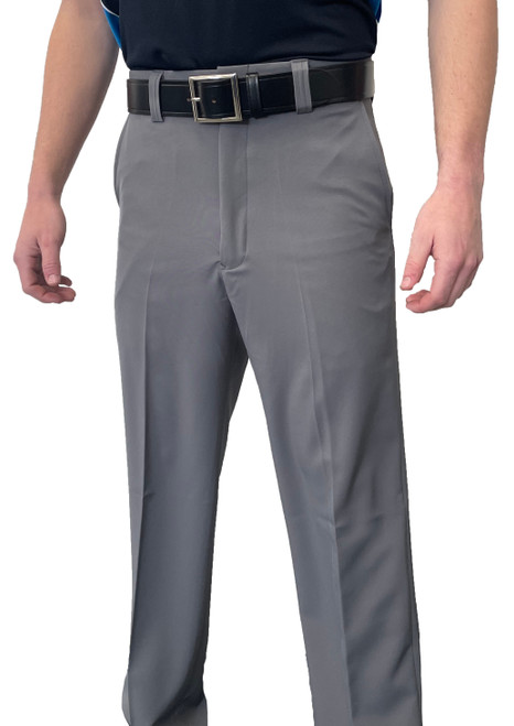 Smitty Performance Poly/Spandex Heather Grey Flat Front Combo Umpire Pants