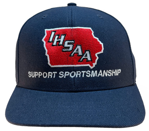 Iowa IHSAA Navy Wool Fitted 8-stitch Umpire Base Cap