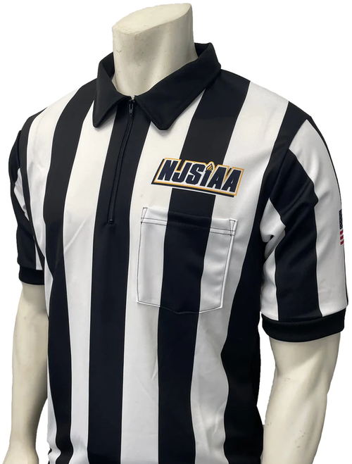 New Jersey NJSIAA 2 1/4" Stripe Body Flex® Men's Short Sleeve Football Referee Shirt