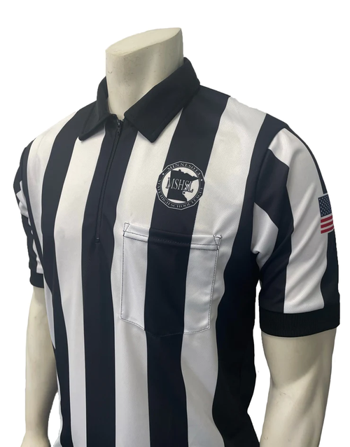 Minnesota MSHSL 2 1/4" Stripe Short Sleeve Body Flex® Football Referee Shirt 