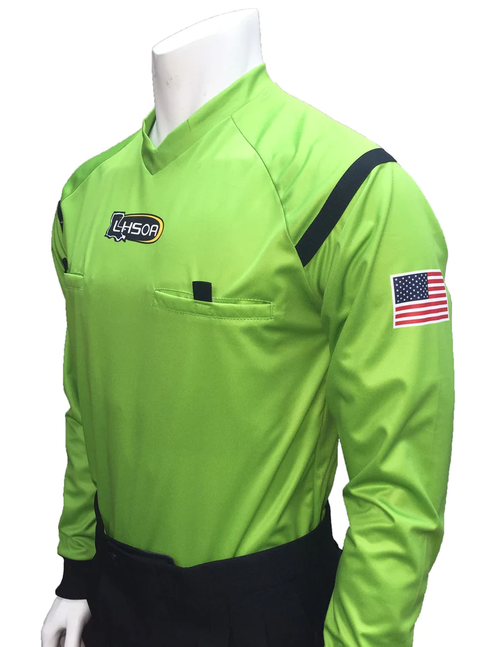 Louisiana LHSOA Green Long Sleeve Soccer Referee Shirt