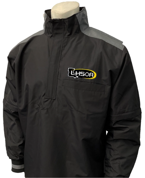 Louisiana LHSOA Black Convertible Umpire Jacket Charcoal Grey Trim