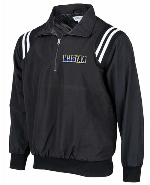 New Jersey NJSIAA Black Umpire Pullover with Black and White Trim