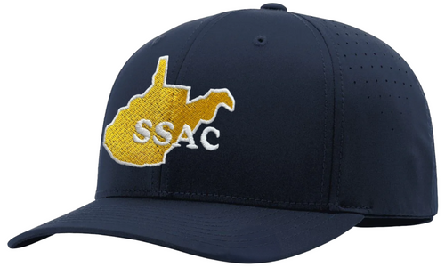 West Virginia SSAC Navy Ignite LT Performance 4-stitch Flex-fit Umpire Cap