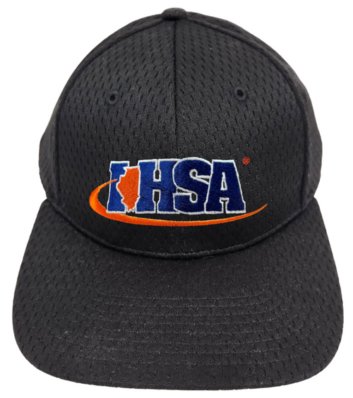Illinois IHSA Black Fitted 8-stitch ProMesh Umpire Base Cap