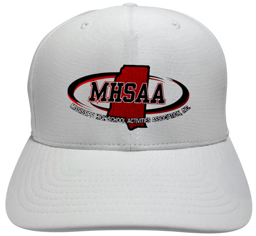 Mississippi MHSAA White Flex-Fit Pulse Performance Football Referee Cap