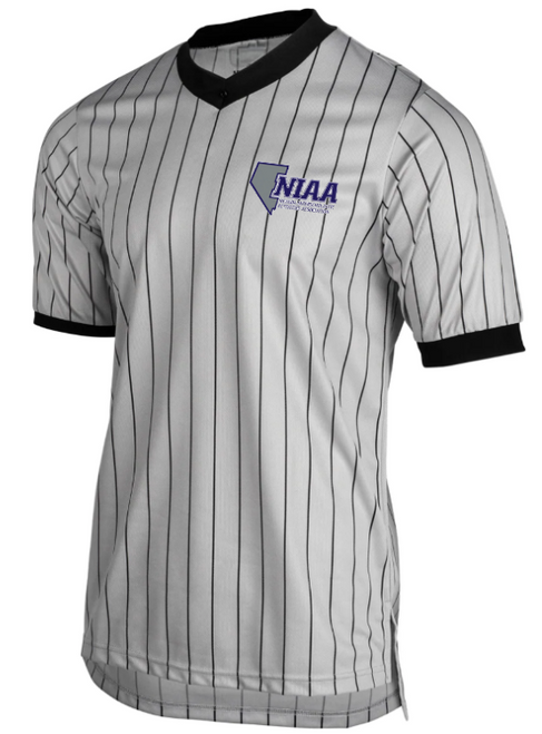 Nevada NIAA Cliff Keen Grey Pinstripe Wrestling Referee Shirt