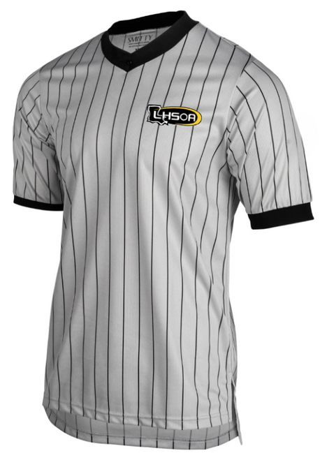 Louisiana LHSOA Cliff Keen Grey Pinstripe Wrestling Referee Shirt