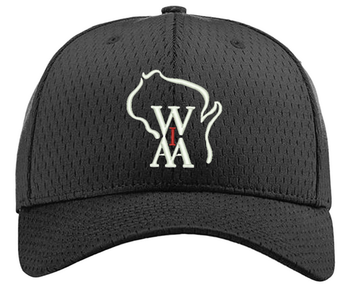 Wisconsin WIAA Black Fitted Promesh 6-stitch Combo Umpire Cap