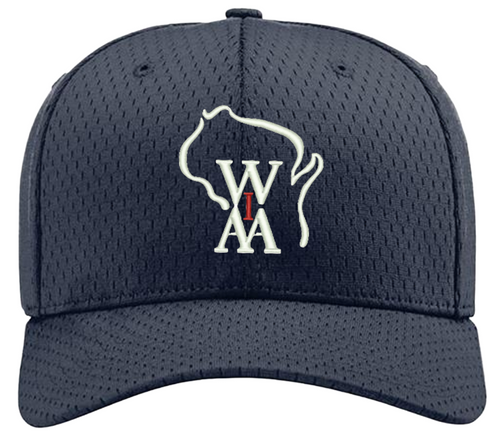 Wisconsin WIAA Navy Fitted Promesh 8-stitch Umpire Base Cap