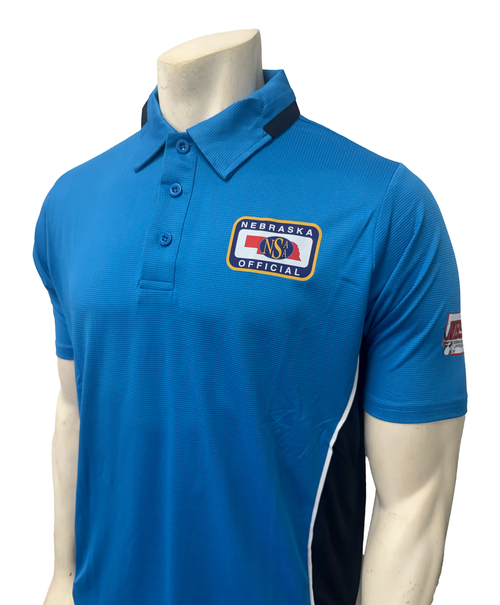 Nebraska NHSOA Men's Bright Blue Short Sleeve Body Flex® Umpire Shirt