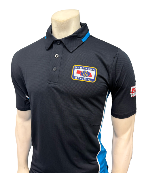 Nebraska NHSOA Men's Midnight Navy Short Sleeve Body Flex® Umpire Shirt