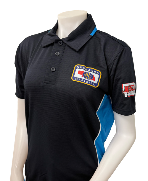 Nebraska NHSOA Women's Midnight Navy Short Sleeve Body Flex® Umpire Shirt