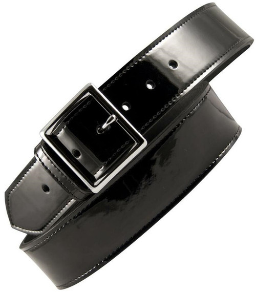 Boston Leather 1 3/4 inch Black Patent Leather Belt
