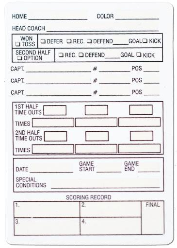 Football Referee Game Cards | Referee Equipment | Referee Gear