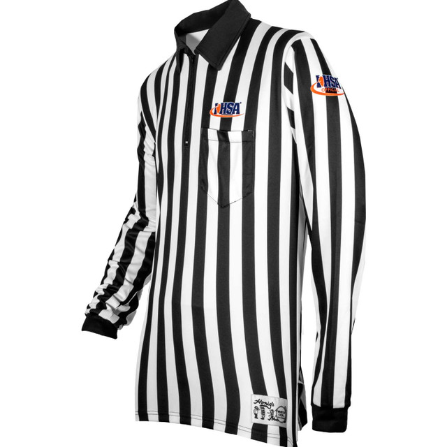 Illinois IHSA Long Sleeve Fleece Lined Football Referee Shirt