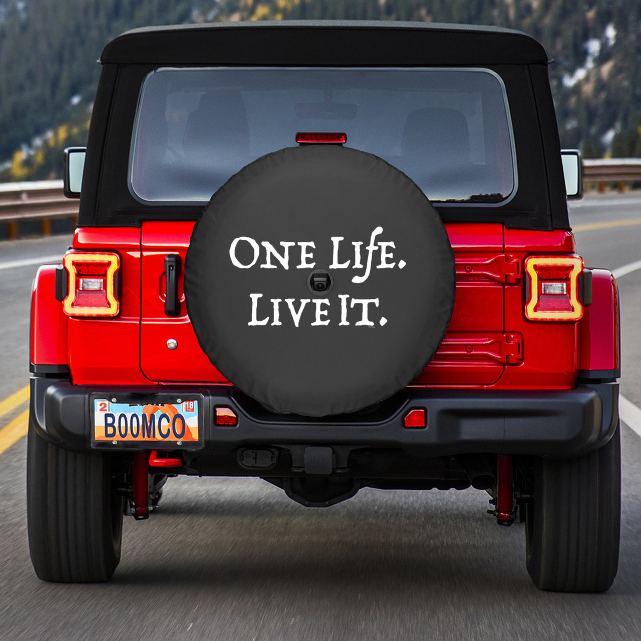 Boomerang One Life Live It Soft Tire Cover Jeep Wrangler JL (w/  back-up camera) (18-22)