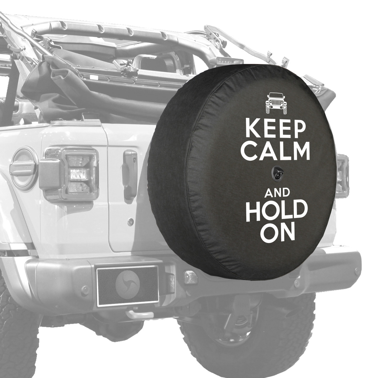 Boomerang Keep Calm Hold On Soft Tire Cover Jeep Wrangler JL (w/  back-up camera) (18-22)