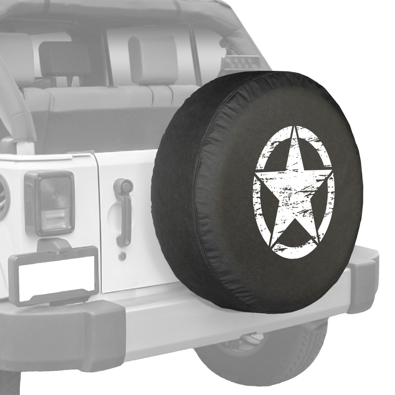 Jeep Wrangler JK (07-18) Tire Cover - Star (White)