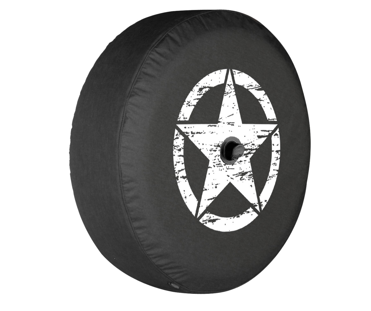 Boomerang Soft Tire Cover Distressed Star (White) Ford Bronco Gen  (w/ back-up camera) (Gen 6)