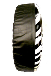 Zebra Print Rigid Tire Cover - Plastic Impact Resistant Face Sewn to Soft Vinyl Band
