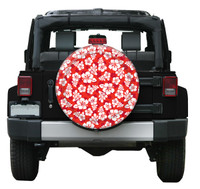 Semi-Rigid Spare Tire Cover with Hawaiian Print (27-35 inch)