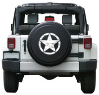 Distressed Star Rigid™ Tire Cover - Black Textured - Jeep Wrangler JK