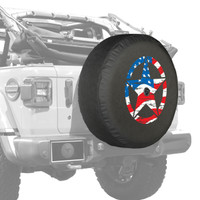 Jeep Wrangler JL (18-22) Soft Spare Tire Cover - Distressed Star (American Flag )
