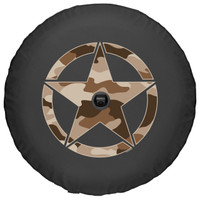 Jeep JL Wrangler Spare Tire Cover - Camo Star - Desert Tan