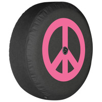 Jeep Wrangler JL Tire Cover (with Back-up Camera Hood) - Pink Peace Sign