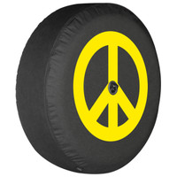 Jeep Wrangler JL Tire Cover (with Back-up Camera Hood) - Yellow Peace Sign