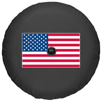 Jeep Wrangler JL with back-up camera Soft Tire Cover - American Flag