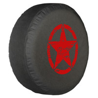 Jeep Wrangler JK (07-18) Soft Spare Tire Cover - Distressed Star (Red)