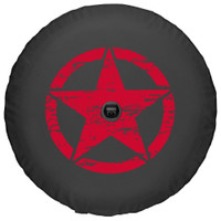 Boomerang Soft Tire Cover - Jeep Wrangler JL - Distressed Star - Red