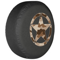 Soft Spare Tire Cover - Distressed Star (Camo Desert Tan) (26-35 inch)