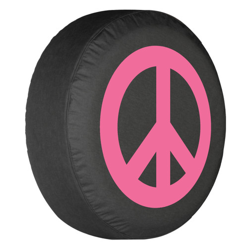 Soft Spare Tire Cover with Pink Peace Sign (26-35 inch)