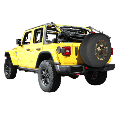 Jeep Wrangler Jl Jlu Soft Vinyl Fabric Spare Tire Cover Black