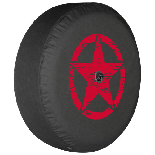 Boomerang Soft Tire Cover - Jeep Wrangler JL - Distressed Star - Red