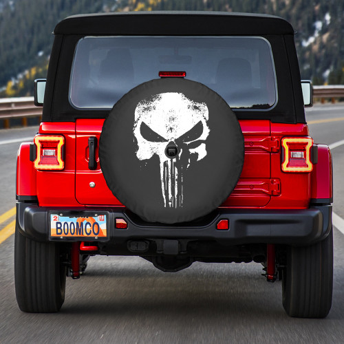 Boomerang Distressed Skull Soft Tire Cover Jeep Wrangler JL (w