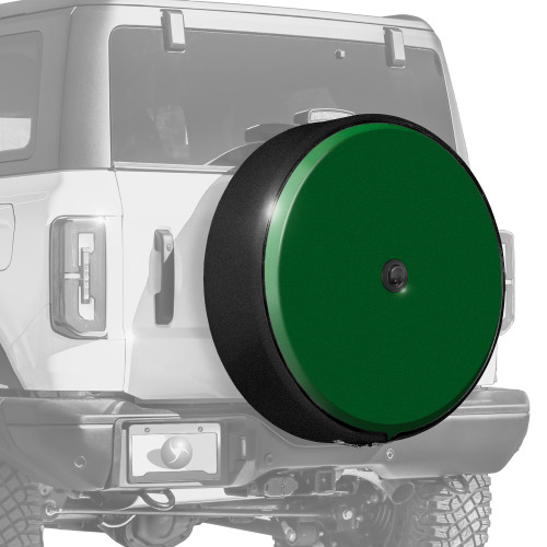 Ford Bronco (Gen6) Boomerang MasterSeries Hard Tire Cover with Black Texture Powder Coated Stainless Steel Ring - Eruption Green