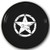 Distressed Star Rigid Tire Cover - Black