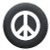 ColorTek¢ Soft Tire Cover - Peace Sign - White