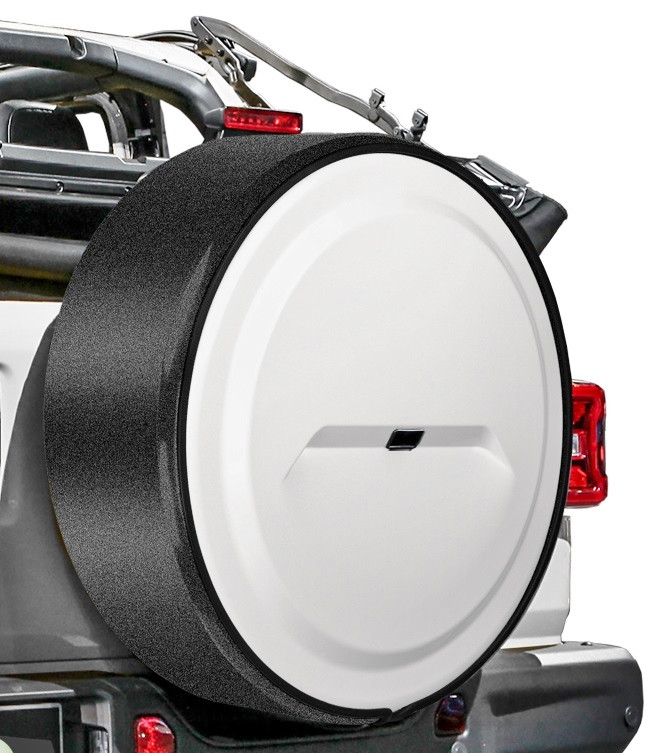 MasterSeries Hard Tire Cover Black Powder Coated Ring Jeep Wrangler