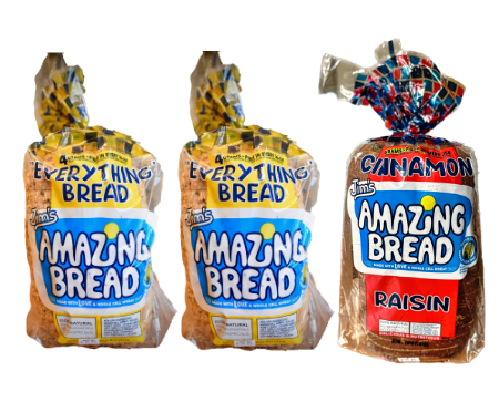 image of Jim's Amazing Everything Bread and a Cinnamon-Raisin Bread