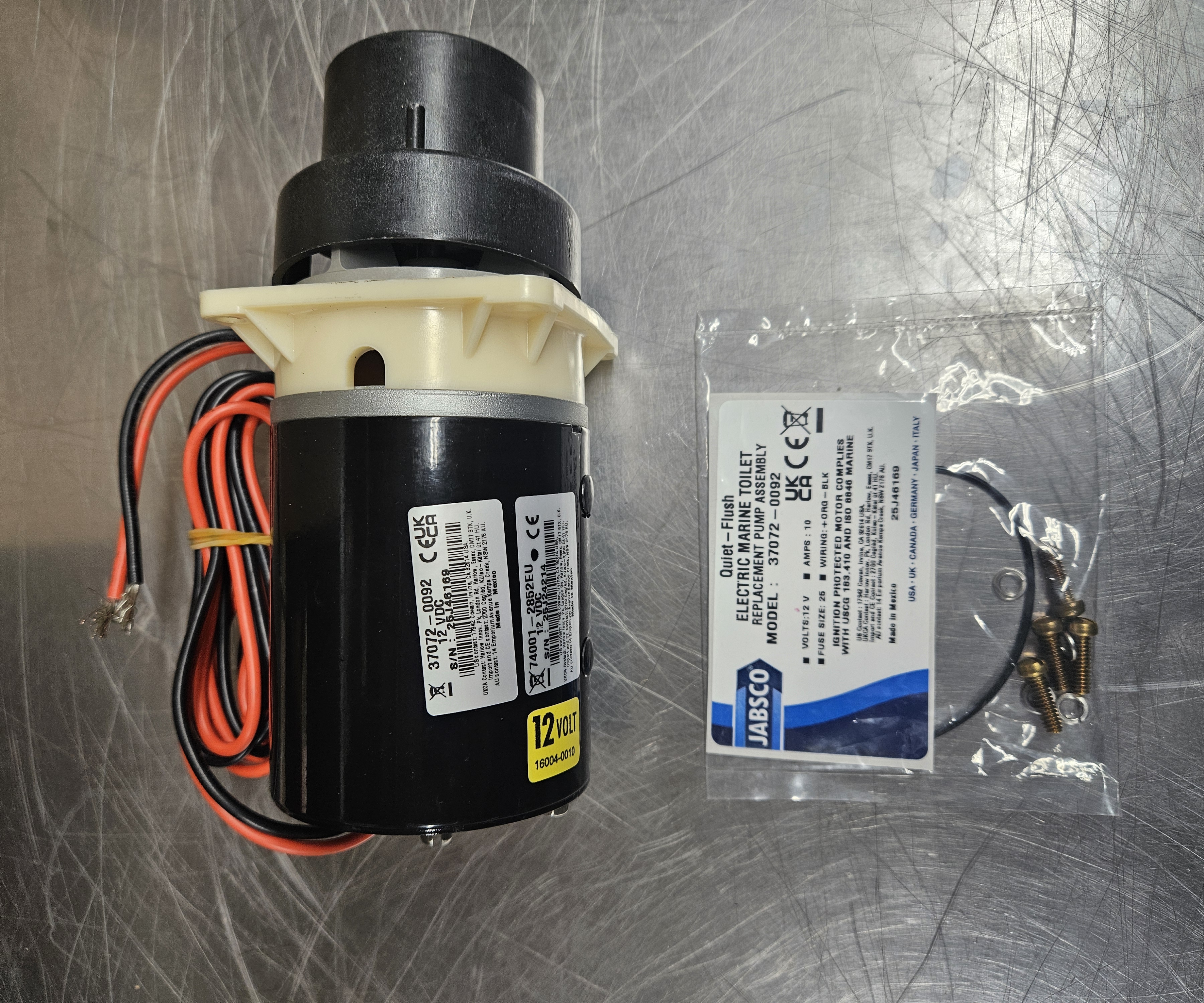 Jabsco Pump & Motor Q/F Fresh WTR #37072-0092 - Ardemco Supply Co.