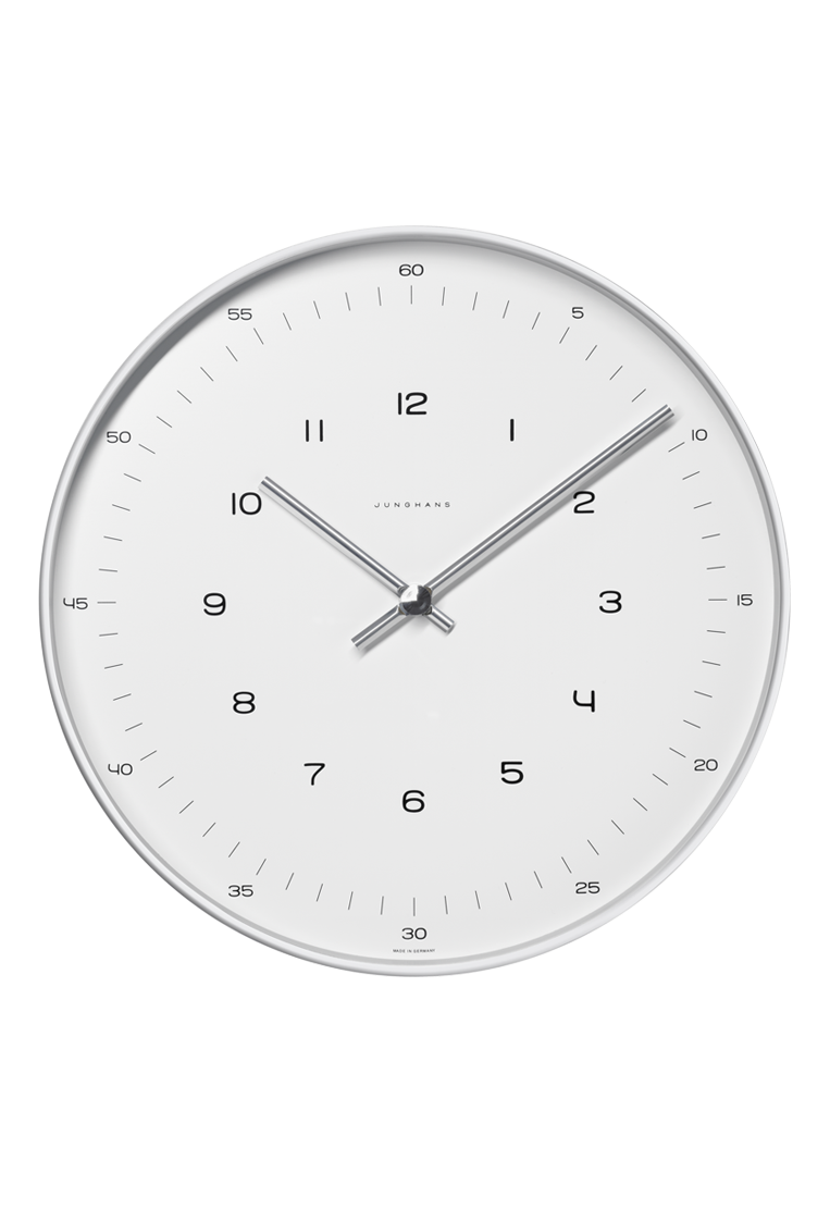 Junghans Wall Clock 36/7604.70 | Satin Aluminum Quartz | Bauhaus