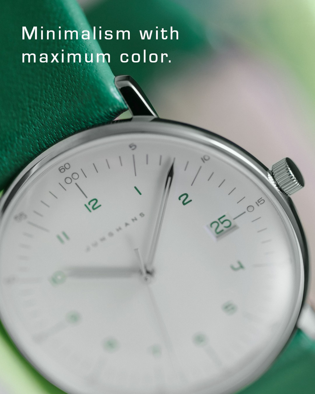 Junghans Max Bill Damen 47/4557.02 | Green Numerals Quartz