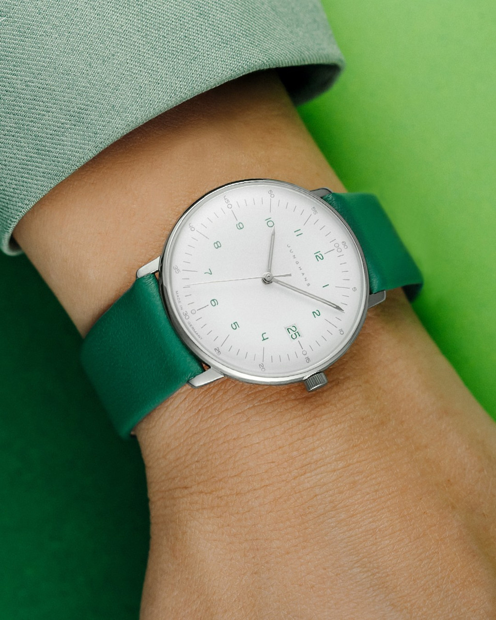Junghans Max Bill Damen – White Dial with Green - Main Image