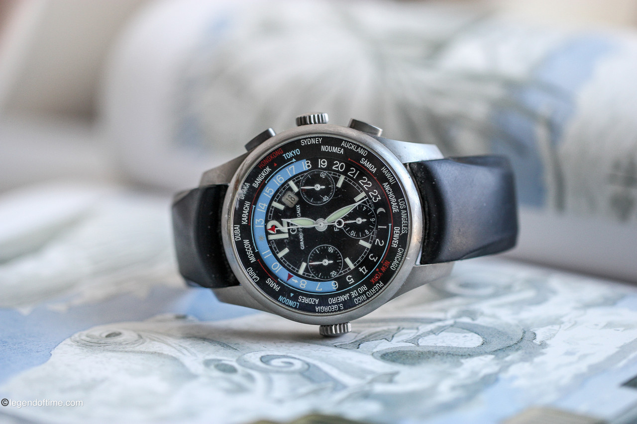 Girard Perregaux Watch 49805 Titanium World Time Chronograph www